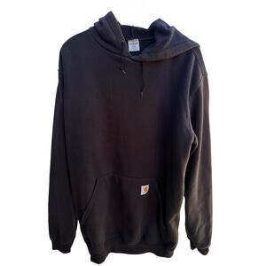 Carhartt Pullover Hoodie Mens Large Tall Black Workwear Sweatshirt